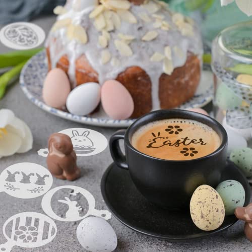 Easter Cookie Stencils 36 Reusable Egg Bunny Coffee Dessert Decor Templates - style: Easter Style