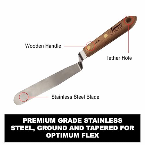 Albion Engineering 1258-G01 7-Piece Classic Offset Caulk Tooling Spatula Set, Stainless Steel with Hardwood Handle - size: Multiple Sizes: 3/8"-1-1/2" Wide x 3"-6" Long, style: Set