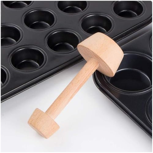 Double Sided Wooden Tart Tamper, Pastry Pusher for Pie, Quiche, Cake Baking Tools