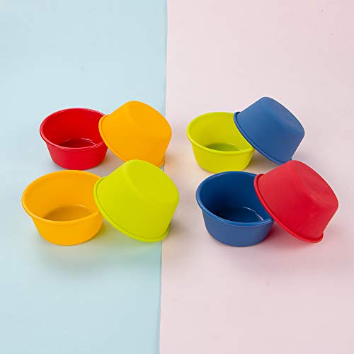 Webake Silicone Cupcake Baking Cups Set of 8, Air Fryer Muffin Pan Jumbo Muffin Liners Reusable Large Individual Muffin Tin, 3.5 Inch Mini Cake Pan Salad Dressing Container, BPA Free - size: 3.5"