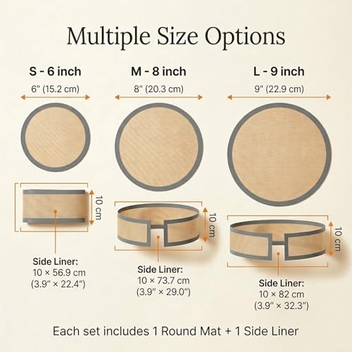 Silicone Baking Mat Set with Bottom and Side Liner, Nonstick Cheesecake Pan Liner, Reusable Leakproof Cake Pan Liner, Dishwasher Safe and Easy to Clean – Gray (9 inches)