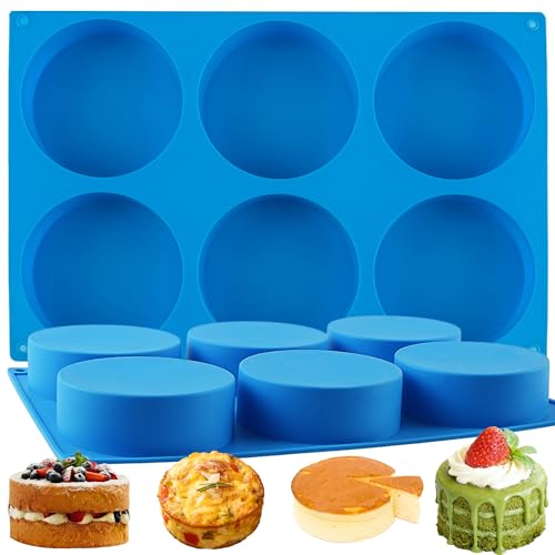 Sidosir Round Silicone Mold for Baking, 4inch Large Breakfast Sandwiches Mold Silicone for Whoopie Pie (2, 1.4 inch deep) - size: 1.4 inch deep