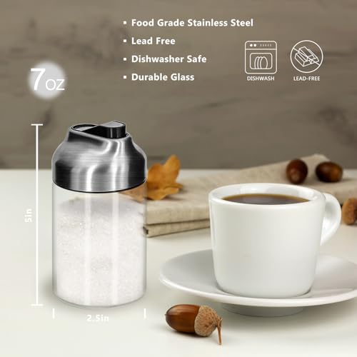Aelga Glass Sugar Dispenser with Pour Spout, Weighted Pourer, Coffee Bar Accessories for Coffee, Tea and Baking