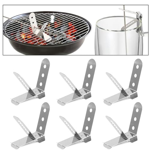 6 Pcs Thermometer Probe Holder Clip Stainless Steel 3-Hole