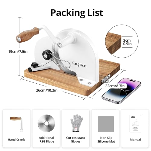 Foldable Manual Bread Slicer, 2 German RSG Blades for Homemade Sourdough