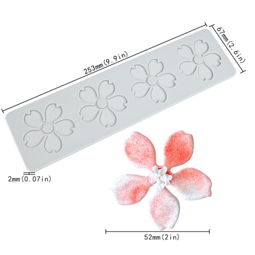 mostsom 3D Hollow Out Lace Mold 3D Cherry Blossom Cake Lace Mold Flower Silicone Mould Fondant Mold Chocolate Stencil Cake Decorating Border Bakeware (H_ Cherry Blossom) - size: H_ Cherry Blossom