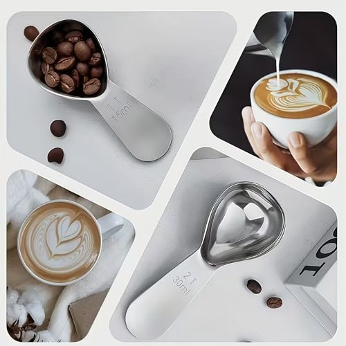 Coffee Spoons Stainless Steel Coffee Spoon Short Handle, 1 and 2 Tbsp Spoon - color: Silver Short