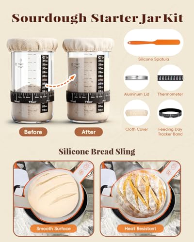 TAOMAND Complete Sourdough Starter Kit for Beginners | with Bag & Manual
