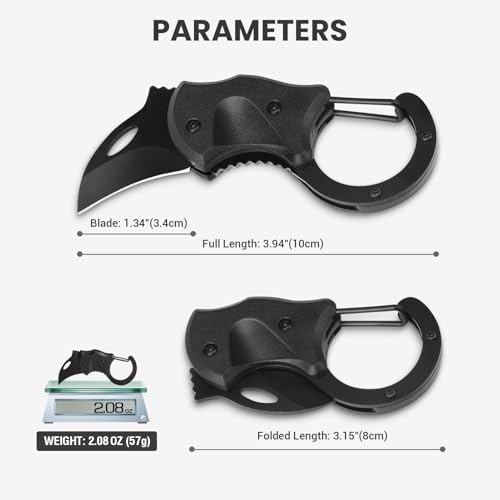 FUNBRO Small Pocket Knife Gift for Men - color: 1 Pack Black