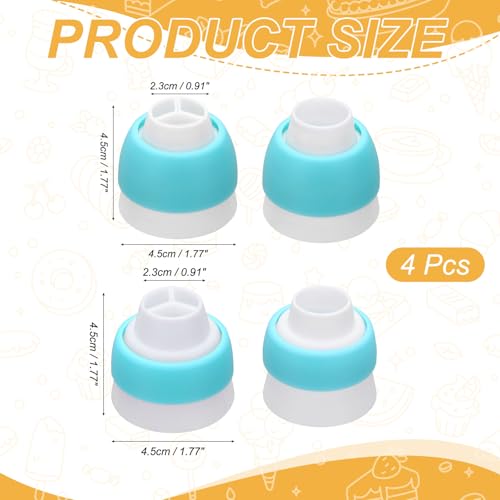 uxcell 4Pcs Piping Tip Coupler Plastic 3 and 1 Color Couplers Light Blue - color: Light Blue