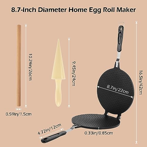 Dyna-Living 8.6 inches Waffle Cone Maker Ice Cream Cone Maker & 6.7'' Waffle Maker Non-stick Egg Roll Maker Waffle Bowl Maker