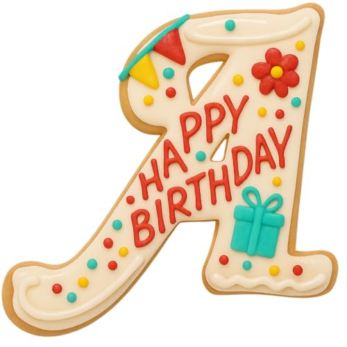 Mighty Gadget Fancy Cursive Letter A to Z Cookie Cutter - 4" Tall Alphabet Baking Mold (Random Color) (A) - color: A