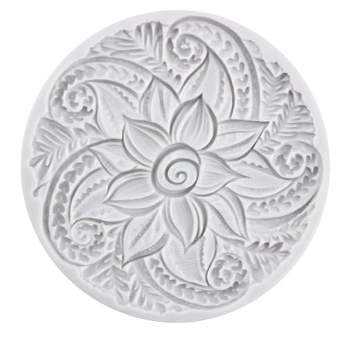 Lingzhi Embossed Flower Silicone Mold Embossing Mat Textured Fondant Mold - color: Style V