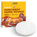 Katbite 7 Inch Round Parchment Paper, 200Pcs Parchment Rounds, Heavy Duty & Non-stick for Cake Baking, Air Fryer Liners, Patty Paper - color: White, size: 7inch