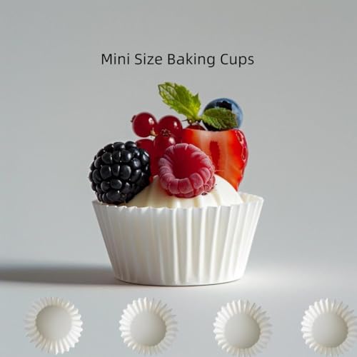 500 Counts Mini Cupcake Liners, White Muffin Baking Cups Liners
