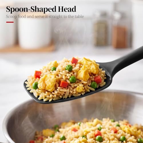600ºF Heat Resistant Silicone Spatula Spoonula Set of 3, Blue - color: (3) Midnight Blue, size: 3 Spatulas