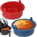 Webake 6 Inch Air Fryer Round Cake Pans for Baking, Nonstick Silicone Air Fryer Baking Pan Wih Handle, BPA Free Set of 2 - size: 6 Inch