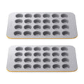 Caraway 24-Cup Non-Stick Ceramic-Coated Mini Muffin Pan 2-pc - color: Marigold, size: 24 Cup Muffin Pan (2x)
