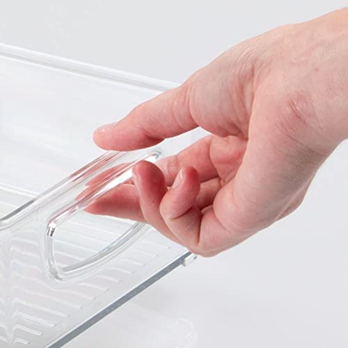 mDesign Small Plastic Baby Nursery and Food Organizer -Storage Holder Bin with Handles for Closet, Cupboard, Cabinet, Drawers, Shelves - Holds Canned Food, Bottles, Formula - Ligne Collection, Clear - size: 10 x 6 x 3 (Pack of 1)