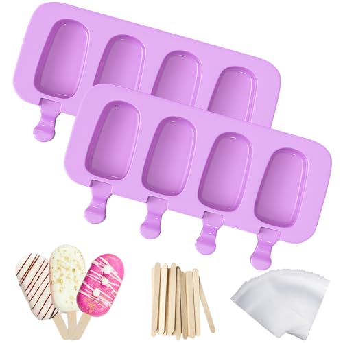 Ozera Silicone Popsicle Molds, 2 Pack Cake Pop Molds Popsicles Maker Set - color: Purple