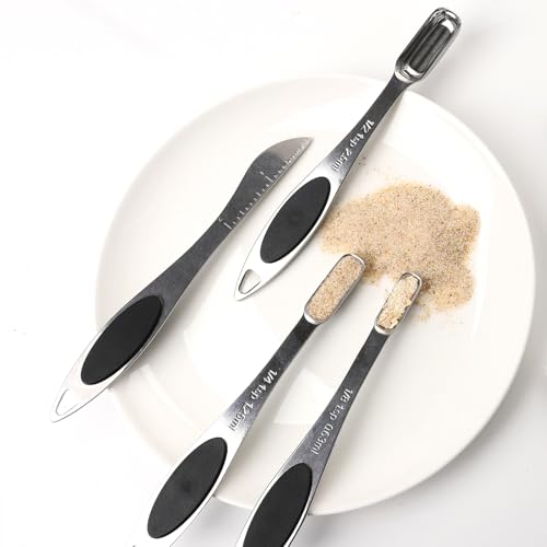 Magnetic Measuring Spoons Set Stainless Steel Magnetic Measuring Spoons - color: Black
