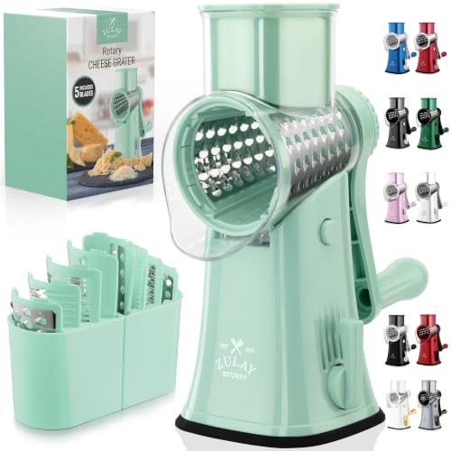 Rotary Cheese Grater Hand Crank, Vegetable Shredder - Mint - color: 22 - Sea Green