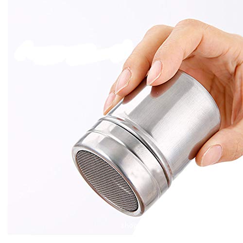 Set of 3Pcs Powder Sugar Shaker with Lid,Stainless Steel Fine Mesh Shaker, for Sifter Cocoa,Cinnamon Powder,Icing Sugar,Chocolate Coffee (Medium) - size: Medium