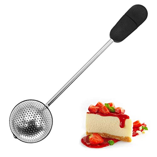 Stainless Steel Powdered Sugar Shaker Duster Flour Sifter Powder Duster Baking Powder Sifters for Baking Tools (Black) - color: Black