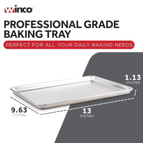 Winco 10" x 13" Aluminum Sheet Pan, 1/4 Size, Reinforced Rim, Closed Bead - size: 1/4 Size / 10" x 13"