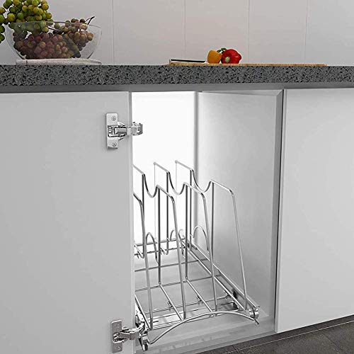 Pull Out Cookie Sheet Organizer, 11" W x 22" D x 11.8" H, Chrome - size: 11"W x 22"D