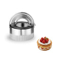 5 Pcs Round Biscuit Cutter Set with Handle - size: Round