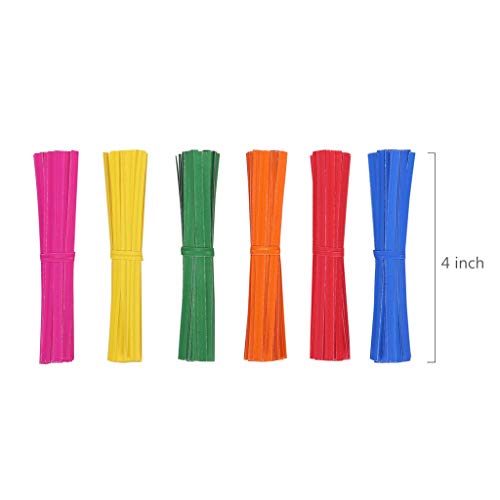 Quotidian Multicolor Wired Kraft Paper Twist Ties 4 in, 1200 Count