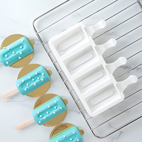 Restaurantware White Silicone Popsicle Mold, 4 Cavities, Cylinder, 1 Ct - size: 1 Count, style: Cylinder