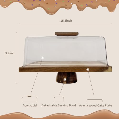 Rectangular Cake Stand Dessert Serving Tray Kitchen Home Display