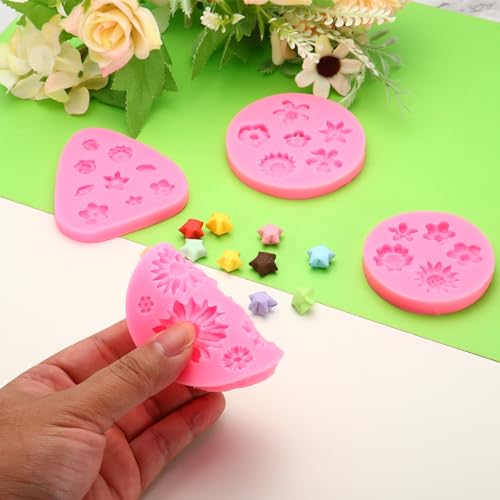 PATIKIL 5PCS Polymer Clay Mold, Clay Mold Fondant Mold 3D Baroque Iod-Mold Silicone for Crafts Air Dry DIY Cakes Chocolate Candy Sugar Baking, Grey