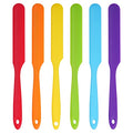 6pcs Silicone Spatulas Heat Resistant Jar Spatulas Cake Cream Butter Spatulas with Long Handle Non-Stick Kitchen Baking Cooking Resin Craft Stirring Mixing Scraper Tool (6 Colors)