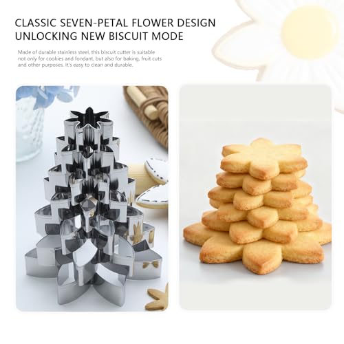 7 Pcs Flower Cookie Cutters - 4.5", 3.7", 3.5", 3", 2.5", 1.9", 1.7"