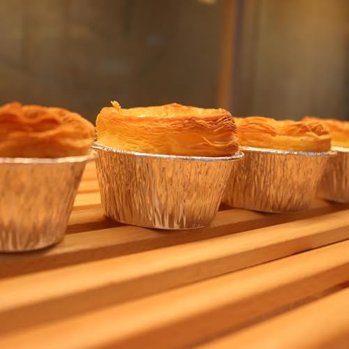 150 Pack Aluminum Foil Baking Cups 4 Oz, Disposable Ramekins Aluminum Cupcake Muffin Liners Silver Foil Baking Cups for Egg Tart, Baking, Cupcake, Pudding, Appetize - size: Silver-4OZ-150Pack