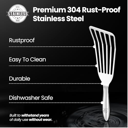 Gourmet Easy Fish Spatula Set, Ultra-Thin Edge for Easy Turning & Flipping - color: Original