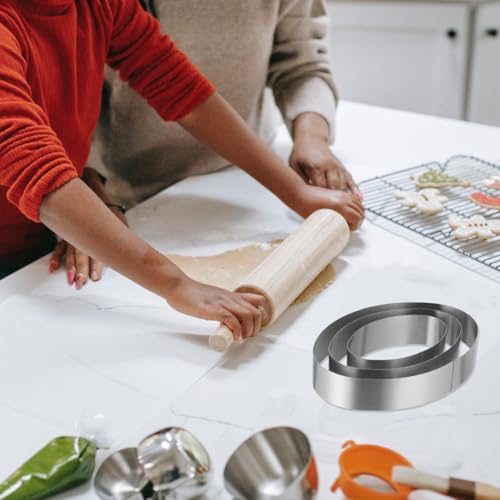 Ciieeo 3 pcs Oval Stainless Steel Cake Ring Molds Baking
