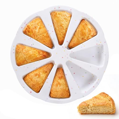 8 Cavity Silicone Scone Pan, Triangle Cake Slice Mold for Baking - size: Scone-Confetti