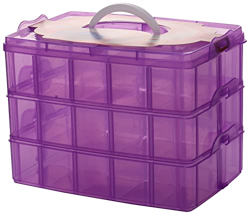 Sooyee 3-Tier Bead Organizer, Craft Storage Organizer Box,Purple - color: Purple, size: 3 Tier
