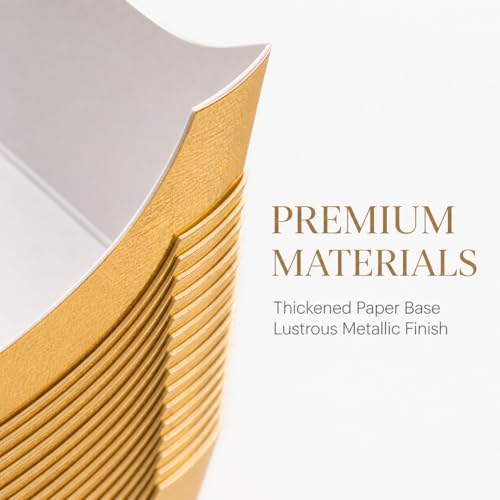 100 Pcs Square Cupcake Liners, Gold Paper Baking Cups for Muffin, Disposable Dessert Mousse Tray, Brownie Pastry Wrappers for Party Wedding