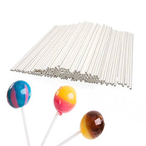 8 Inch White Paper Cake Pop Sticks