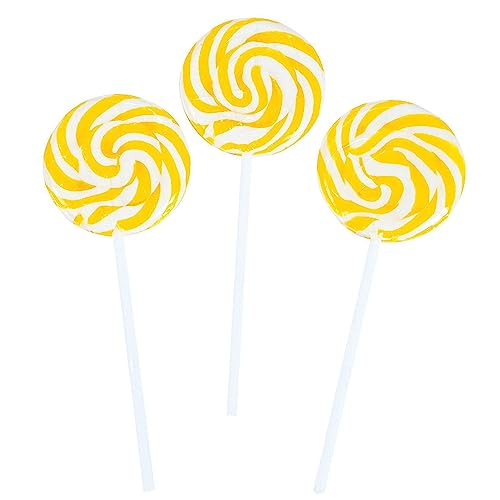 YELLOW SWIRL LOLLIPOPS - 24 CANDY SUCKERS INDIVIDUALLY WRAPPED - CANDY BUFFET - color: YELLOW