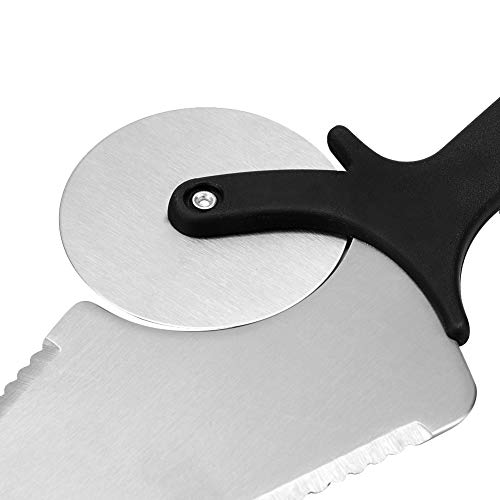 Pizza Spatula Stainless Steel Pizza Peel Multifunctional 2-in1 Pizza Cutter Shovel Professional Pastry Server Baking Tool