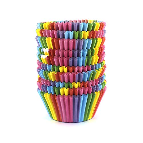 300 Count Rainbow Cupcake Liners Standard Paper Baking Cups - color: Rainbow