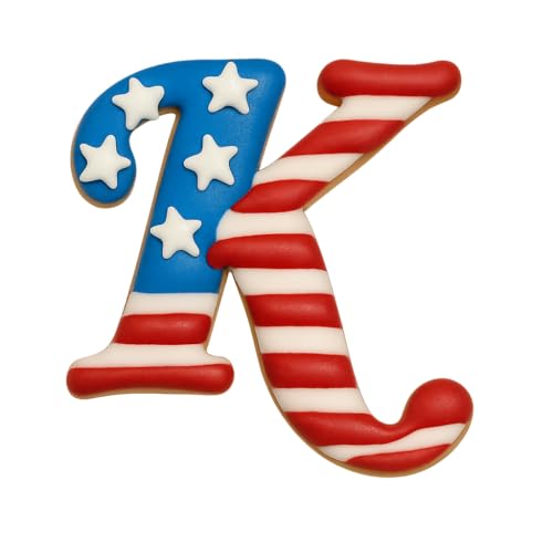 Mighty Gadget Fancy Cursive Letter A to Z Cookie Cutter - 4" Tall Alphabet Baking Mold (Random Color) (K) - color: K