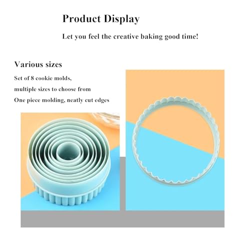 Cookie Cutters, 8 PCS Ideal Biscuit Cutter Tool, Highly Versatile Round & Circle Cutter, Perfect for Creating Unique Shaped Biscuits and Cookies