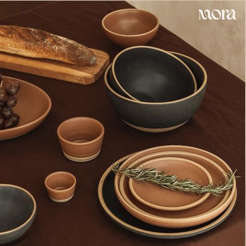 Mora Mini Ramekins Set of 4, 8oz Ceramic Pottery Baking Dishes - Microwave, Oven and Dishwasher Safe - Toasted Terracotta - color: Terracotta, size: Mini